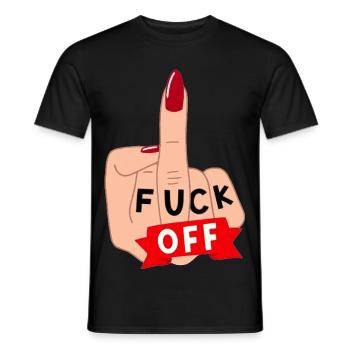 Verpiss dich. Für Damen, die gerne Abstand halten* - Männer T-Shirt - Schwarz - Vorne - AI Model Male 178 light (178cm)
