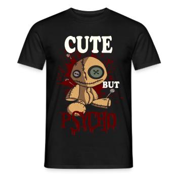 MIGNON MAIS PSYCHO Vaudou - Poupée - T-shirt homme - noir - Devant - AI Model Male 178 light (178cm)