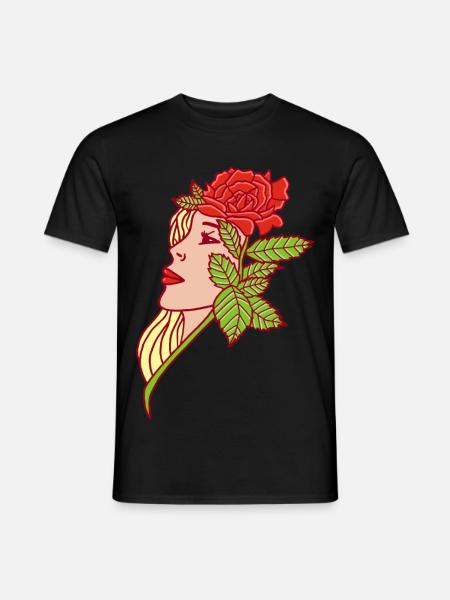 The Lady and the Rose - Men's T-Shirt - black