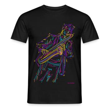 Jazz Saxophon - Männer T-Shirt - Schwarz - Vorne - AI Model Male 178 light (178cm)