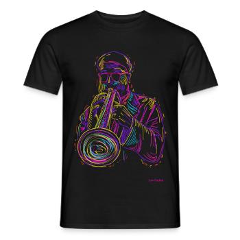 Jazz-Trompete - Männer T-Shirt - Schwarz - Vorne - AI Model Male 178 light (178cm)