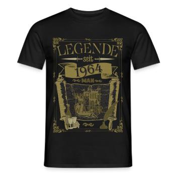 1964 Birthday - Legend since - Men's T-Shirt - black - Front - AI Model Male 178 light (178cm)