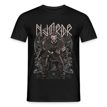 Njörðr - Norse god of the sea and wealth - Men's T-Shirt - black - Front - AI Model Male 178 light (178cm)