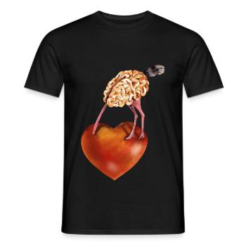 Brain and heart - Men's T-Shirt - black - Front - AI Model Male 178 light (178cm)