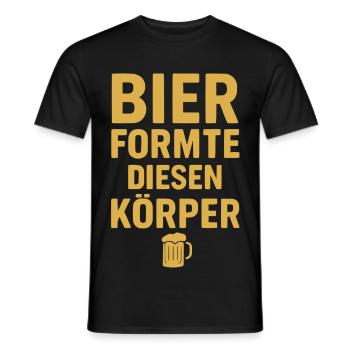 T-shirt drôle pour homme avec une bière en forme de corps - T-shirt homme - noir - Devant - AI Model Male 178 light (178cm)