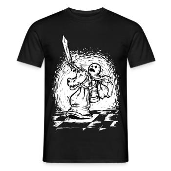 Der letzte Angriff - Bauernreiten, Schachritter - Männer T-Shirt - Schwarz - Vorne - AI Model Male 178 light (178cm)