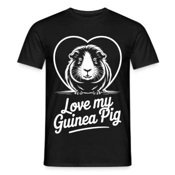Amour Cochon d’Inde Motif Coeur - T-shirt homme - noir - Devant - AI Model Male 178 light (178cm)