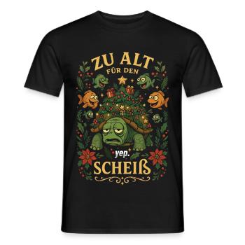Zu Alt Für Den Scheiß – Schildkröte Weihnachten - Männer T-Shirt - Schwarz - Vorne - AI Model Male 178 light (178cm)
