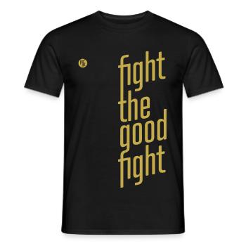ThinkBick_Fight_the_good_fight_2026_2 - Männer T-Shirt - Schwarz - Vorne - AI Model Male 178 light (178cm)