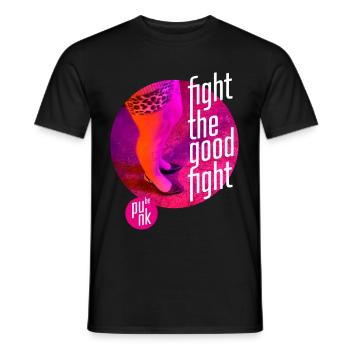 ThinkBick_Fight_the_good_fight_2026_4 - Männer T-Shirt - Schwarz - Vorne - AI Model Male 178 light (178cm)