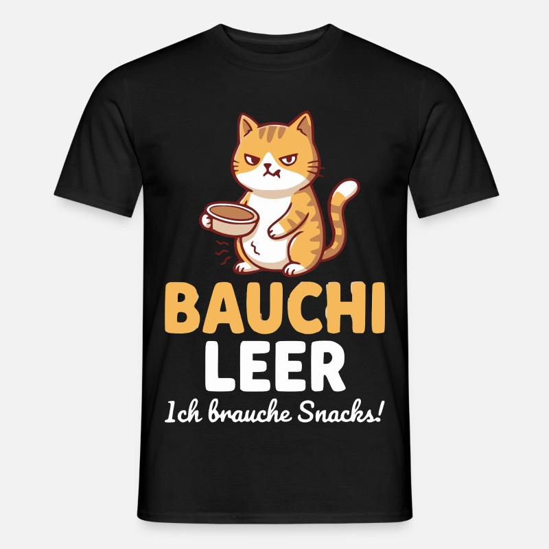 Bauchi leer Katze mit Kaffee - Männer T-Shirt - Schwarz