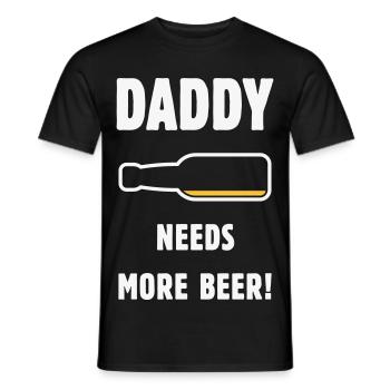 Papa a besoin de plus de bière ! (Papa / Papa / Bière / NÉGATIF) - T-shirt homme - noir - Devant - AI Model Male 178 light (178cm)