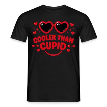 Plus Cool que Cupidon Cœurs Rétro - T-shirt homme - noir - Devant - AI Model Male 178 light (178cm)