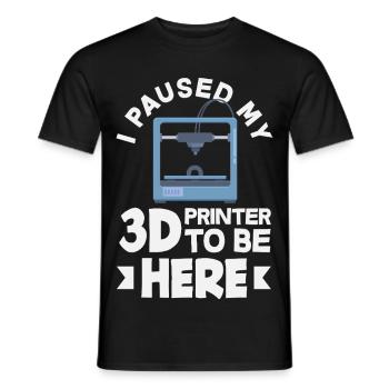 Ich Habe Meinen 3D Drucker Pausiert Lustig - Männer T-Shirt - Schwarz - Vorne - AI Model Male 178 light (178cm)