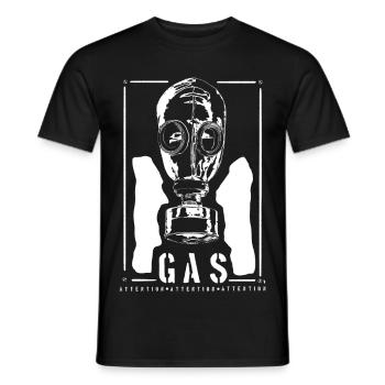 Note industrielle sur le masque à gaz BIRD - T-shirt homme - noir - Devant - AI Model Male 178 light (178cm)