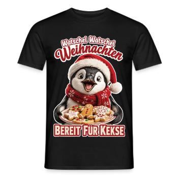 Watschel Watschel Weihnachten Pinguin - Männer T-Shirt - Schwarz - Vorne - AI Model Male 178 light (178cm)
