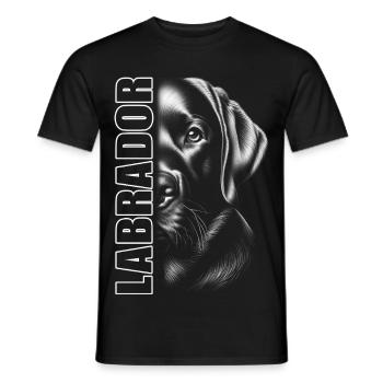 Labrador Porträt mit vertikalem Schriftzug - Männer T-Shirt - Schwarz - Vorne - AI Model Male 178 light (178cm)