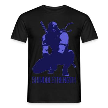 Shinobi Strength Blue Ninja Gym Shirt – Discipline - T-shirt homme - noir - Devant - AI Model Male 178 light (178cm)