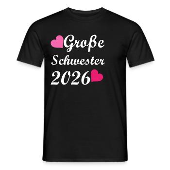 Große Schwester 2026 Wundervolles Herzmotiv - Männer T-Shirt - Schwarz - Vorne - AI Model Male 178 light (178cm)