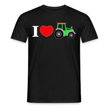 I love my tractor - Men's T-Shirt - black - Front - AI Model Male 178 light (178cm)