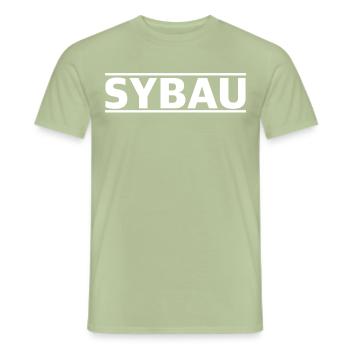 Sybau | Selbstbefriedigung, YouTube, gamer - Männer T-Shirt - Sage - Vorne - AI Model Male 178 light (178cm)