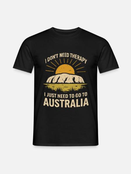 Ich brauch keine Therapie, nur Australien - Männer T-Shirt - Schwarz