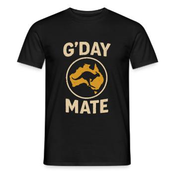 G'day mate – Australian greeting - Men's T-Shirt - black - Front - AI Model Male 178 light (178cm)