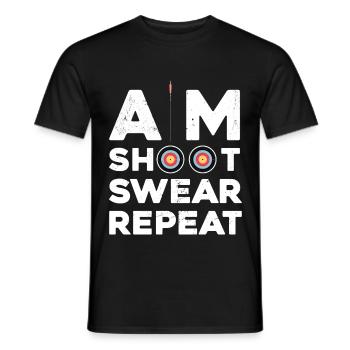 Viser Tirer jurer Répéter - T-shirt homme - noir - Devant - AI Model Male 178 light (178cm)