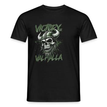 Norse Viking Victory Or Valhalla - Men's T-Shirt - black - Front - AI Model Male 178 light (178cm)