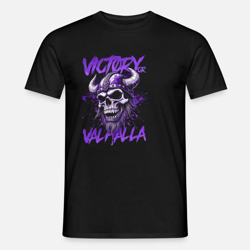 Nordischer Wikingersieg oder Walhalla - Männer T-Shirt - Schwarz