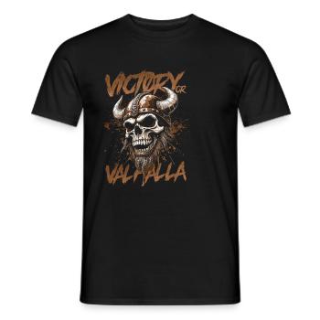 Norse Viking Victory Or Valhalla - Men's T-Shirt - black - Front - AI Model Male 178 light (178cm)