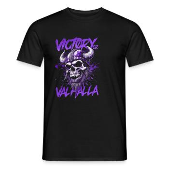 Norse Viking Victory Or Valhalla - Men's T-Shirt - black - Front - AI Model Male 178 light (178cm)