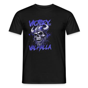 Norse Viking Victory Or Valhalla - Men's T-Shirt - black - Front - AI Model Male 178 light (178cm)