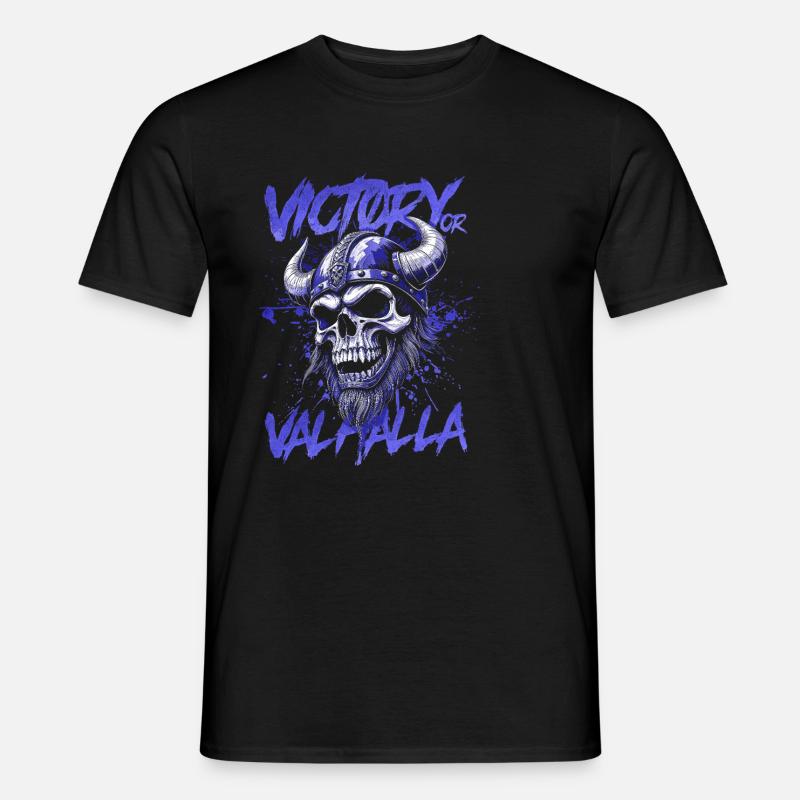 Nordischer Wikingersieg oder Walhalla - Männer T-Shirt - Schwarz