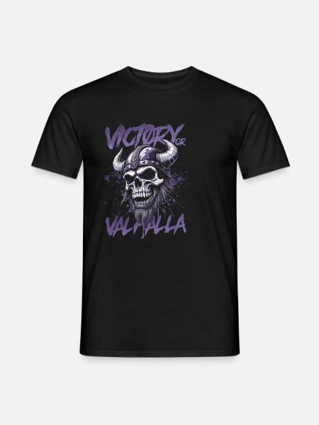 Nordischer Wikingersieg oder Walhalla - Männer T-Shirt - Schwarz