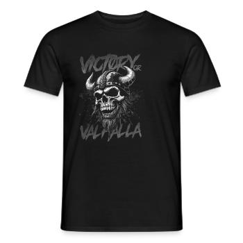 Norse Viking Victory Or Valhalla - Men's T-Shirt - black - Front - AI Model Male 178 light (178cm)