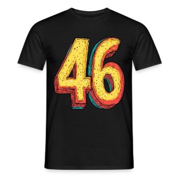 46 Number Comic - Men's T-Shirt - black - Front - AI Model Male 178 light (178cm)
