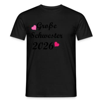 Große Schwester 2026 Herz Motiv - Männer T-Shirt - Schwarz - Vorne - AI Model Male 178 light (178cm)