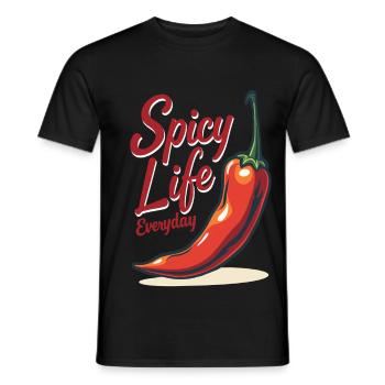 Spicy Life – Chili Vibes für jeden Tag - Männer T-Shirt - Schwarz - Vorne - AI Model Male 178 light (178cm)