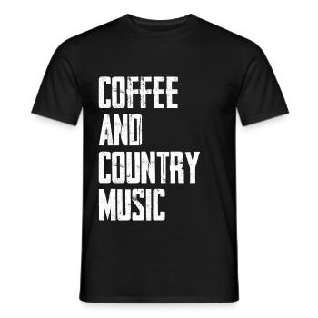 Café et musique country - T-shirt homme - noir - Devant - AI Model Male 178 light (178cm)