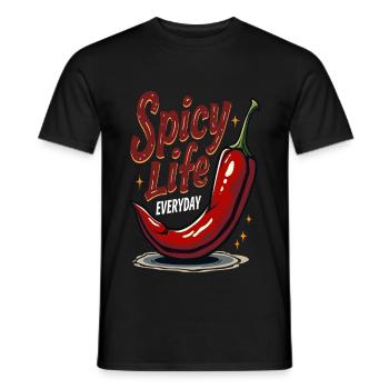 Spicy Life – Chili Vibes für jeden Tag - Männer T-Shirt - Schwarz - Vorne - AI Model Male 178 light (178cm)