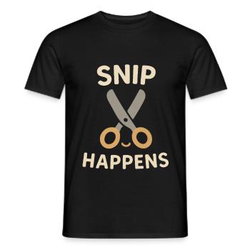 Snip Happens Frisör Spruch Haarschnitt Spaß Zitat - Männer T-Shirt - Schwarz - Vorne - AI Model Male 178 light (178cm)