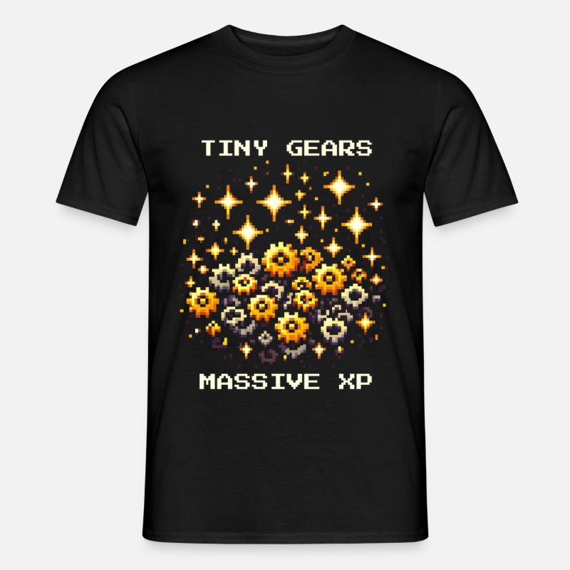 Tiny Gears XP Antrieb Feinmechanik Nerd Pixel - Männer T-Shirt - Schwarz