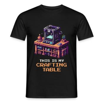 3D-Druck Crafting Table | Druckbett Setup - Männer T-Shirt - Schwarz - Vorne - AI Model Male 178 light (178cm)