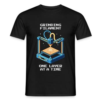 Filament Layer by Layer | 3D Printing Printing Quality - Men's T-Shirt - black - Front - AI Model Male 178 light (178cm)