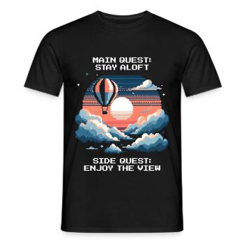 Ballonfahrt Himmel Abenteuer Luftfahrt Thermik - Männer T-Shirt - Schwarz - Vorne - AI Model Male 178 light (178cm)