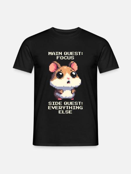 Fokus: Hauptquest | ADHS Nebenquests überall - Männer T-Shirt - Schwarz