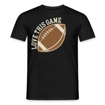 Love Football Gift Idea American USA - Men's T-Shirt - black - Front - AI Model Male 178 light (178cm)