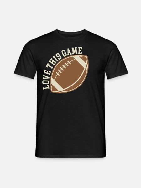 Love Football Geschenk Idee American USA - Männer T-Shirt - Schwarz