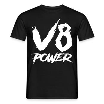 Puissance du V8 - T-shirt homme - noir - Devant - AI Model Male 178 light (178cm)